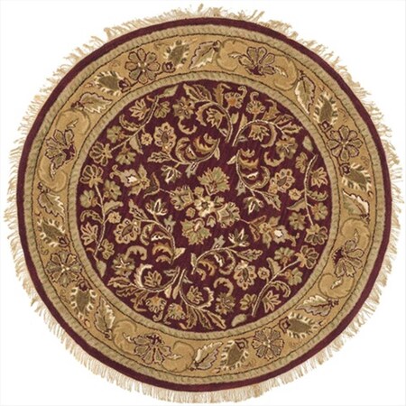 Safavieh 6 x 6 ft. Round- Traditional Heritage Red And Gold Hand Tufted Rug HG170A-6R